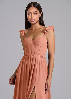 Azazie Denisse Bridesmaid Dresses MAI TAI A-Line Ruched Chiffon Dress image6
