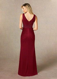 Azazie Winona Mother of the Bride Dresses Burgundy Mermaid Sequins Mesh Dress image5