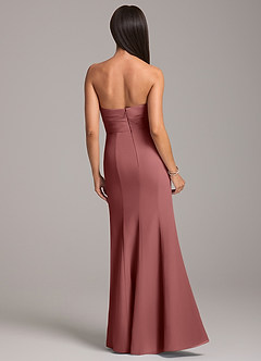 Azazie Yola Bridesmaid Dresses Amethyst Sheath Pleated Chiffon Convertible Dress image6