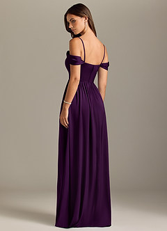 Azazie Calianna Bridesmaid Dresses Grape A-Line Off the Shoulder Stretch Satin Convertible Dress image10