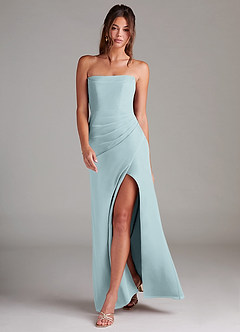 Azazie Leonis Bridesmaid Dresses Mist Sheath Strapless Chiffon Convertible Dress image7