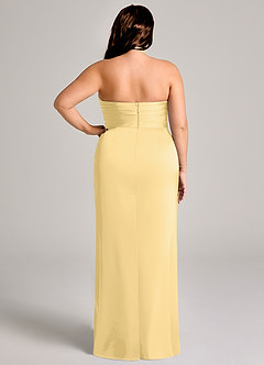 Azazie Jemma Brautjungfernkleider Etui Plissee Stretch-Satin Kleid Butter image12