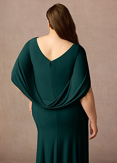 Azazie Bellona Mother of the Bride Dresses Pine Sheath Boatneck Luxe Knit Dress image12