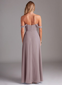 Azazie Aaron Bridesmaid Dresses Dusk A-Line Off the Shoulder Chiffon Convertible Dress image3