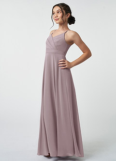 Azazie Avelina Junior Dusk A-Line Pleated Chiffon Dress image4