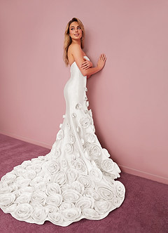 Barbie ♥ Azazie Wedding Dresses Diamond White Mermaid Strapless Mikado Dress image3