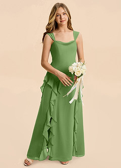 Azazie Sloane Junior Basil A-Line Sweetheart Neckline Chiffon Dress image3
