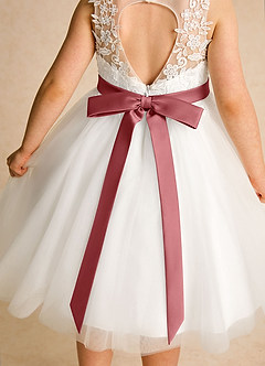 Azazie Lettie Jurken voor bloemenmeisjes Baljurk Jurk van Kant Ivoor Antiek Roze image5