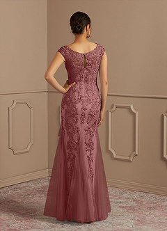 Azazie Melena Mother of the Bride Dresses Desert Rose Mermaid Lace Tulle Dress image4