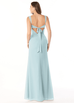 Azazie Audre Bridesmaid Dresses Mist Mermaid Pleated Chiffon Dress image2