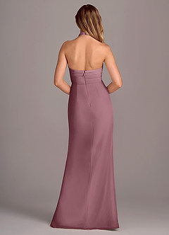 Azazie Jemma Vestidos de damas de honor Vestido Amatista de Gasa de Corte Recto con Plisado image2