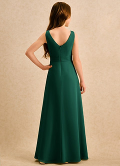 Azazie Chibi Girls Formal Sukienki dla dziewczynek sypiących kwiaty Linia A Pofałdowany Szyfon Długość podłogi Sukienka image2