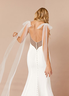 Azazie Sharen Wedding Dresses Diamond White Cocoa Mermaid Stretch Crepe Dress image7