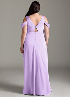 Azazie Rhea Maternity Bridesmaid Dresses A-Line Off-The-Shouler Pleated Stretch Satin Floor-Length Dress image9