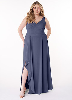 Azazie Kori Final Sale Stormy A-Line Pleated Chiffon Dress image6