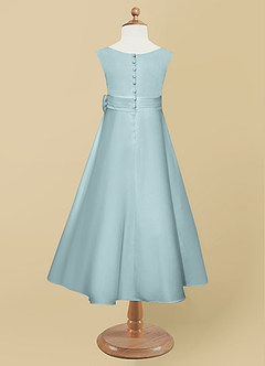 Azazie Lindy Final Sale Mist A-Line Pleated Matte Satin Dress image11