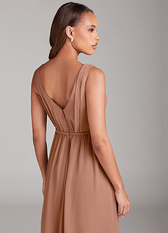 Azazie Tanicia Robes de demoiselle d'honneur Robe Trapèze en Mousseline de soie Plissée Bronze image6