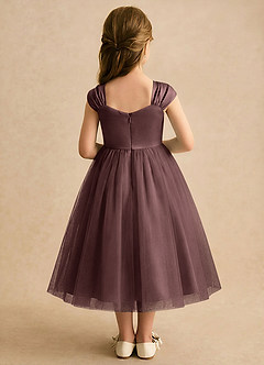 Azazie Yosemite Flower Girl Dresses Espresso Ball-Gown Sweetheart Neckline Tulle Dress image2