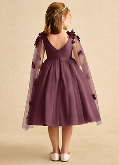 Azazie Staria Blumenmädchenkleider Ballkleid Gestreift Tüll Kleid Sangria image2