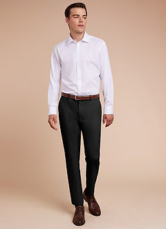 front Miles Black Seersucker Dress Pants