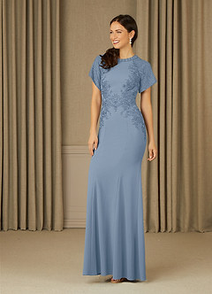 Azazie Adonna Mother of the Bride Dresses Dusty Blue Mermaid Lace Dress image2
