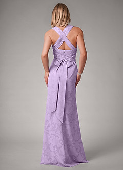 Azazie Luci Bridesmaid Dresses Lilac Mermaid Pleated Floral Burnout Convertible Dress image2