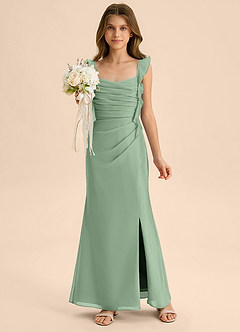 Azazie Jessamine Junior Matcha Mermaid Sweetheart Neckline Chiffon Dress image1