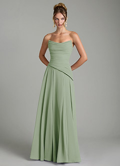 Azazie Gabriela Bridesmaid Dresses Dusty Sage A-Line Corset Chiffon Dress image7