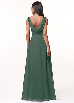 Azazie Karina Bridesmaid Dresses Sea Moss A-Line Pleated Chiffon Dress image2