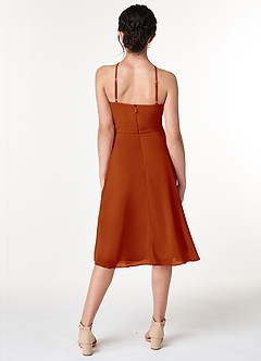 Azazie Alayna Junior Agave A-Line Pleated Chiffon Dress image2