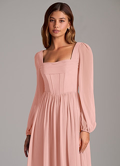 Azazie Maree Bridesmaid Dresses Rosette A-Line Corset Chiffon Dress image7