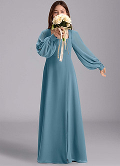 Azazie Bondi Junior Robe Trapèze en Mousseline de soie Blouson Bermude image1