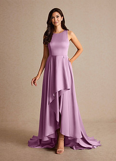 Azazie Niles Kleider für die Brautmutter A-Linie Schleppe Stretch-Satin Kleid Blauregen image8