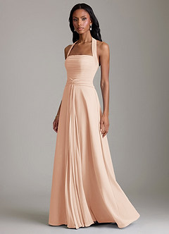 Azazie Clarisa Bridesmaid Dresses English Rose A-Line Pleated Chiffon Dress image6