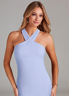 Azazie Doretta Brautjungfernkleider Meerjungfrau-Linie Plissee Chiffon Kleid Lavendel image5