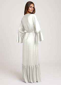 front Long Bridal Ruffle Robe