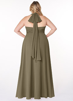 Azazie Fifi Jurken voor bruidsmeisjes Converteerbaar Jurk van Chiffon met A-Lijn Strapless Wilgengroen image13
