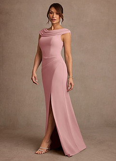Azazie Irvine Mother of the Bride Dresses Dusty Rose A-Line Pleated Chiffon Dress image1