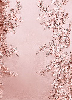 Azazie Franny Mother of the Bride Dresses Blushing Pink Sheath Lace Stretch Satin Dress image6