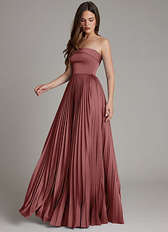 Azazie Mariana Bridesmaid Dresses Amethyst A-Line Pleated Stretch Satin Dress image7