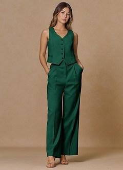 front Rowan Emerald Refined Weave Performance pants
