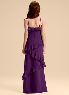 Azazie Evara Junior Abito A-Line in Chiffon Uva image2