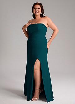 Azazie Leonis Bridesmaid Dresses Pine Sheath Strapless Chiffon Convertible Dress image13