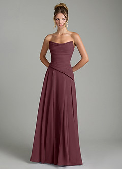 Azazie Gabriela Bridesmaid Dresses Sangria A-Line Corset Chiffon Dress image7