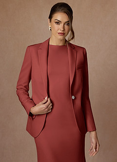 front Kennedy Terakota Sukienka Ze Stretchem Strukturalnym