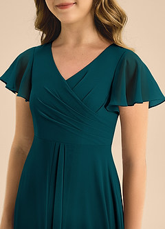 Azazie Induh Junior A-Linie Plissee Chiffon Kleid Kiefer image5