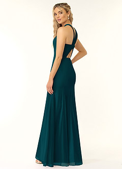 Azazie Rue Bridesmaid Dresses A-Line Halter Chiffon Floor-Length Dress image3