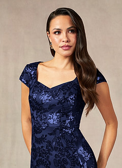 Azazie Korinna Mother of the Bride Dresses Dark Navy Mermaid Sequins Dress image5