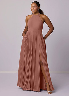 Barbie ♥ Azazie Bridesmaid Dresses Cedar Rose A-Line Pleated Chiffon Dress image11