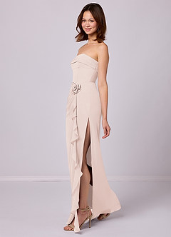 Barbie ♥ Azazie Bridesmaid Dresses Rose Petal Sheath Strapless Chiffon Convertible Dress image3